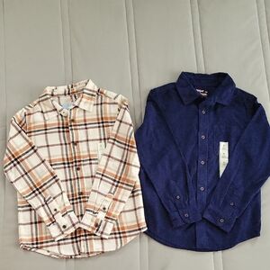 Cat & Jack Kids Plaid and Navy Button Down Shirts